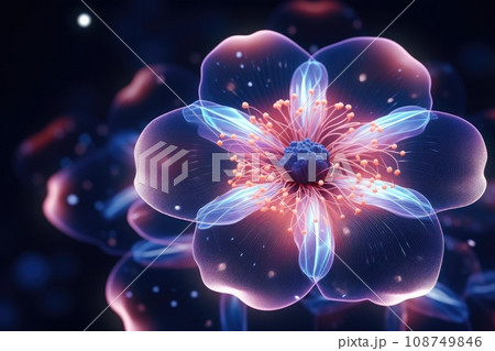 Futuristic glowing flower in neon colors Futuristic glowing flower in neon colors 108749846