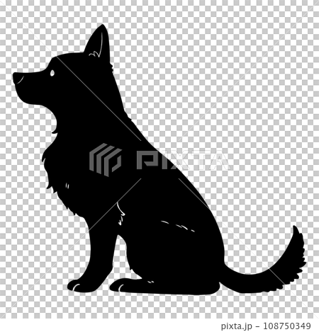 Sitting German Shepherd silhouette face 108750349