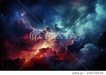 Outer space with nebula, galaxy and stars 108750504