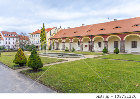 Libochovice Chateau - baroque historical building with beautiful park located in Central Bohemian Uplands, Czech: Ceske stredohori, Czech Republic 108751226