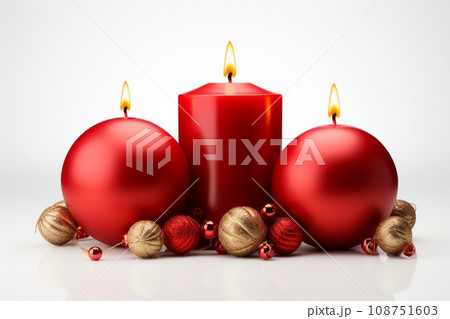Christmas burning candles 108751603