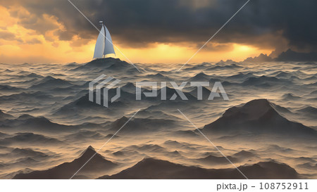 嵐の光景 ペーパークラフト調　2 108752911