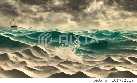 嵐の光景 ペーパークラフト調　5 108752915