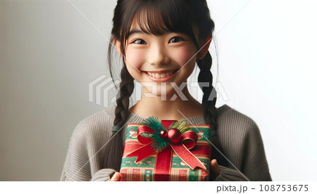 クリスマスプレゼントをもらった中学生女子 （AI生成）のイラスト素材 [108753675] - PIXTA