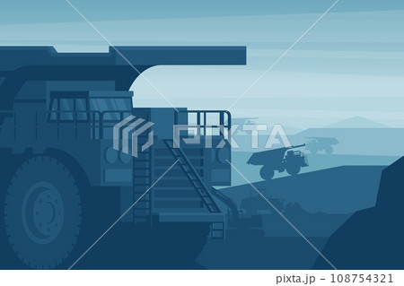 Heavy machinery background mining truck, excavator, front loader, working in the mining industry Heavy machinery background mining truck, excavator, front loader, working in the mining industry 108754321