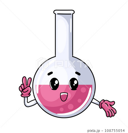 Scientific laboratory cartoon volumetric flask design Scientific laboratory cartoon volumetric flask design 108755054