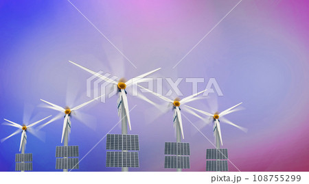 Wind turbines, solar systems, senphlangngan For the world's technology. 108755299