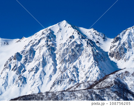 雪の北アルプス　頂上 108756205