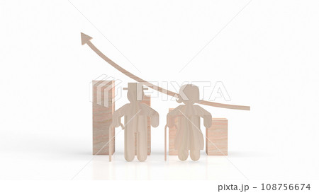 The old man wood plate for aging society concept 3d rendering The old man wood plate for aging society concept 3d rendering 108756674