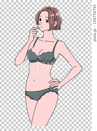 穿內衣的女人很在意自己的身材線條 108756793