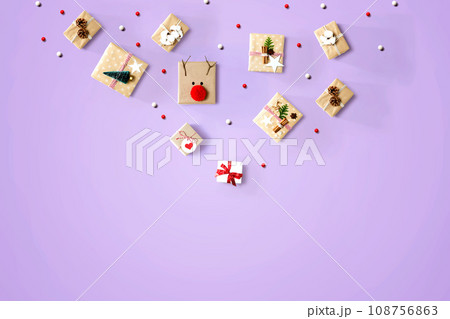 Collection of Christmas gift boxes 108756863
