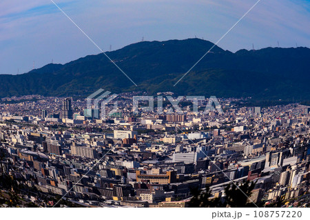 【魚眼 京都風景】東山山頂からの眺め 108757220