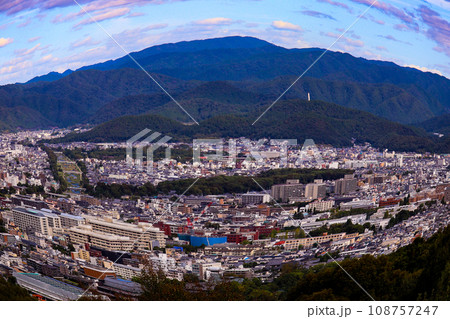 【魚眼 京都風景】東山山頂からの眺め 108757247