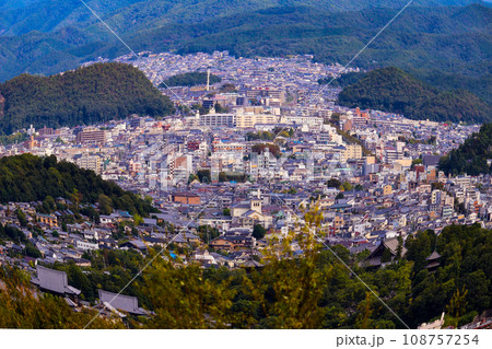 【魚眼 京都風景】東山山頂からの眺め 【魚眼 京都風景】東山山頂からの眺め 108757254