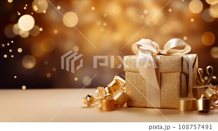 Luxury christmas background with copyspace for your text,design. Christmas concept. Generative AI. 108757491