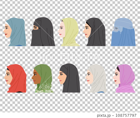 イスラム教徒の女性の横顔 108757797