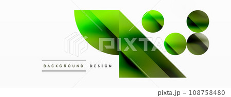 Circles and diverse shapes converge, fashioning contemporary backdrop igniting creativity. Design for digital designs, presentations, website banners, social media posts 108758480