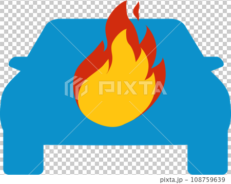 Car is covered with fire, insurance icon, symbol Car is covered with fire, insurance icon, symbol 108759639