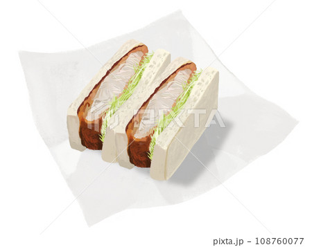 カツサンド2個（敷紙付き） 108760077