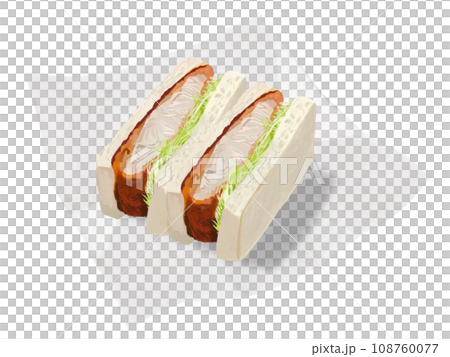 カツサンド2個（敷紙付き） 108760077