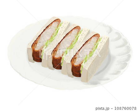 カツサンド3個(皿付き) カツサンド3個(皿付き) 108760078