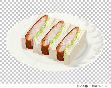 カツサンド3個(皿付き) カツサンド3個(皿付き) 108760078