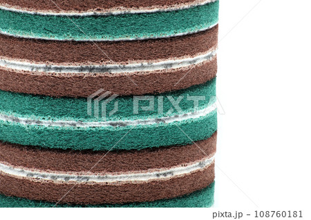 Polishing pads with velour backing on white 108760181