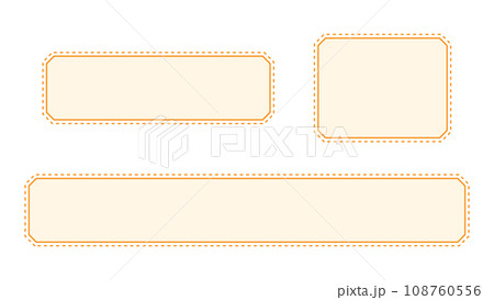 色付きステッチのナチュラルなテロップベース・オレンジ 108760556