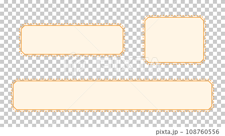 色付きステッチのナチュラルなテロップベース・オレンジ 108760556