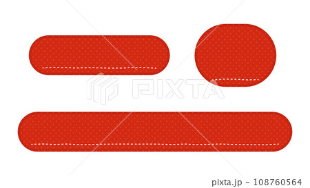 角丸のナチュラル水玉模様の色付きテロップベース・赤 108760564