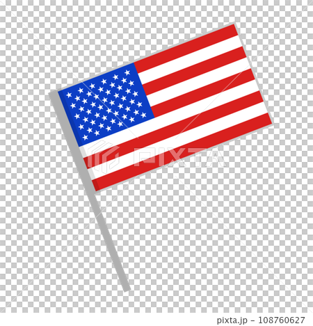 アメリカ国旗と旗竿 108760627
