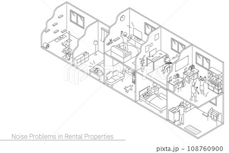 賃貸物件の騒音トラブル：マンションやアパートでの生活音 108760900