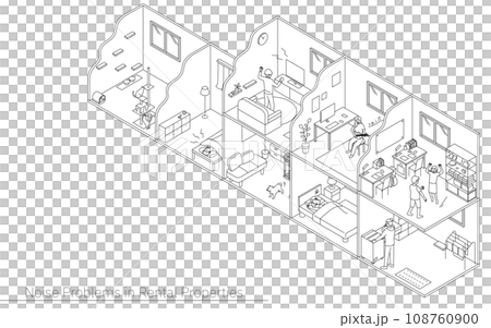 賃貸物件の騒音トラブル：マンションやアパートでの生活音 108760900
