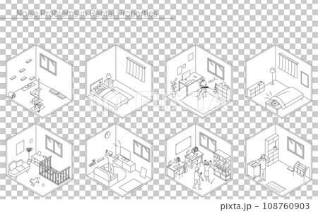 Noise problems in rental properties: Living sounds in condominiums and apartments 108760903