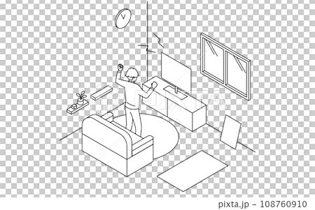 賃貸物件の騒音トラブル：深夜の大音量でのテレビ視聴 108760910