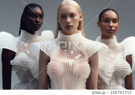 "エコ・デジタル・ビューティ: サステナビリティと美しさが交わる未来のファッション"<画像生成AI> 108761715