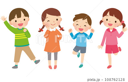 元気な子ども達　笑顔　小学生 108762128
