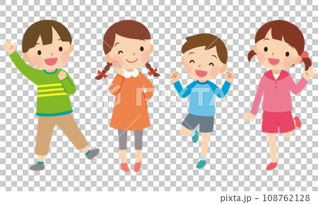 元気な子ども達　笑顔　小学生 108762128