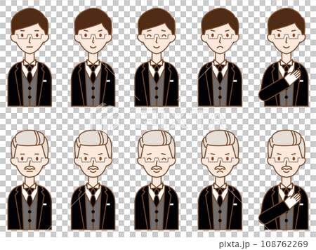 巴特勒風格的男人，情緒，憤怒，悲傷插畫集 108762269