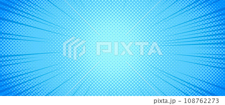 Light blue radial dotted comic background. Speed lines wallpaper with pop art halftone texture. Turquoise anime cartoon rays explosion backdrop for poster, banner, print, magazine, cover. Vector Light blue radial dotted comic background. Speed lines wallpaper with pop art halftone texture. Turquoise anime cartoon rays explosion backdrop for poster, banner, print, magazine, cover. Vector 108762273