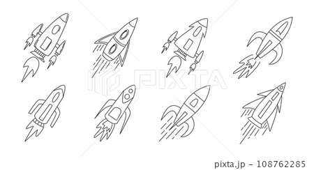 Rocket set vector icon illustration template vector. spaceship or spacecraft symbol launch fast flying for space. New business start up 108762285