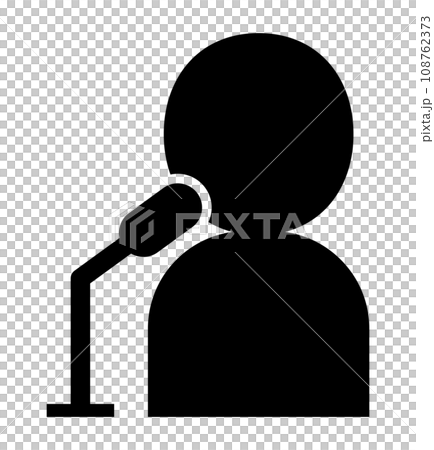 スピーチマイクと人物のアイコン 108762373