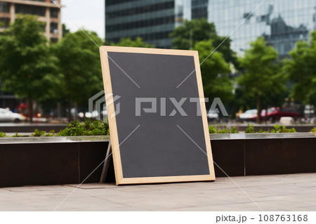 Digital signage board in a public place, ideal for customization. Generative AI 108763168