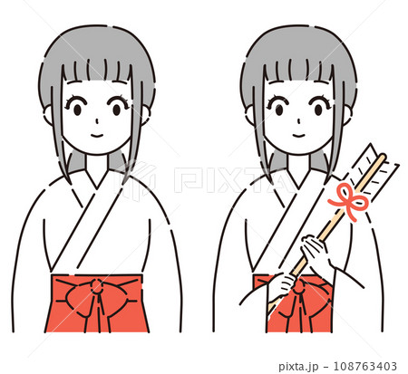 巫女さんのイラスト2 108763403