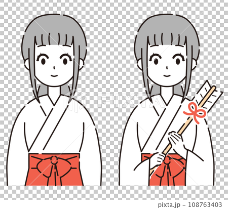 巫女さんのイラスト2 108763403