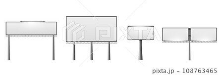 Street billboard mockup with blank banner and lamp 108763465