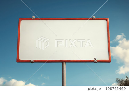Digital signage board in a public place, ideal for customization. Generative AI 108763469