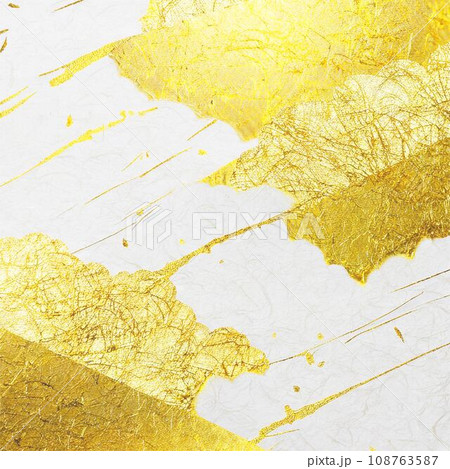 和紙　金箔　紙　テクスチャ　背景素材　AI生成画像 108763587