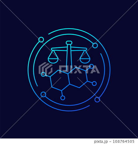 hormonal balance icon, linear design 108764505