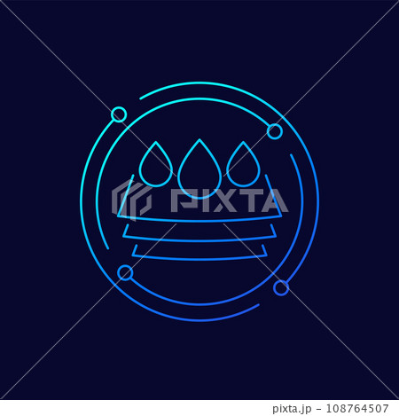 waterproof material icon, linear design waterproof material icon, linear design 108764507